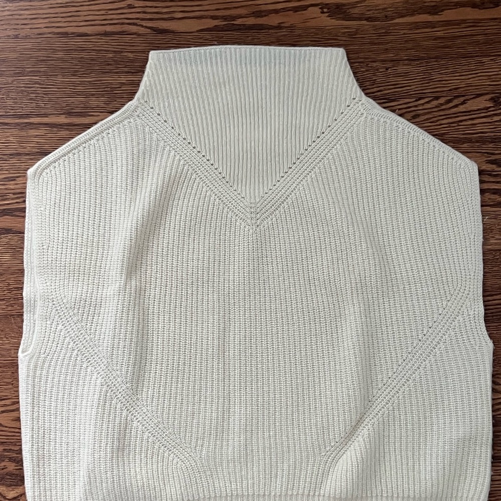 Cashmere Cream Turtleneck Vest